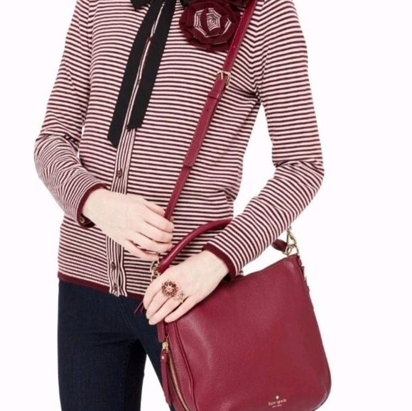 kate spade Handbags - Kate Spade Small Ella Cobble Hill Bag Purse Merlot Red